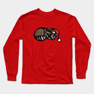 Cute Christmas Raccoon Long Sleeve T-Shirt